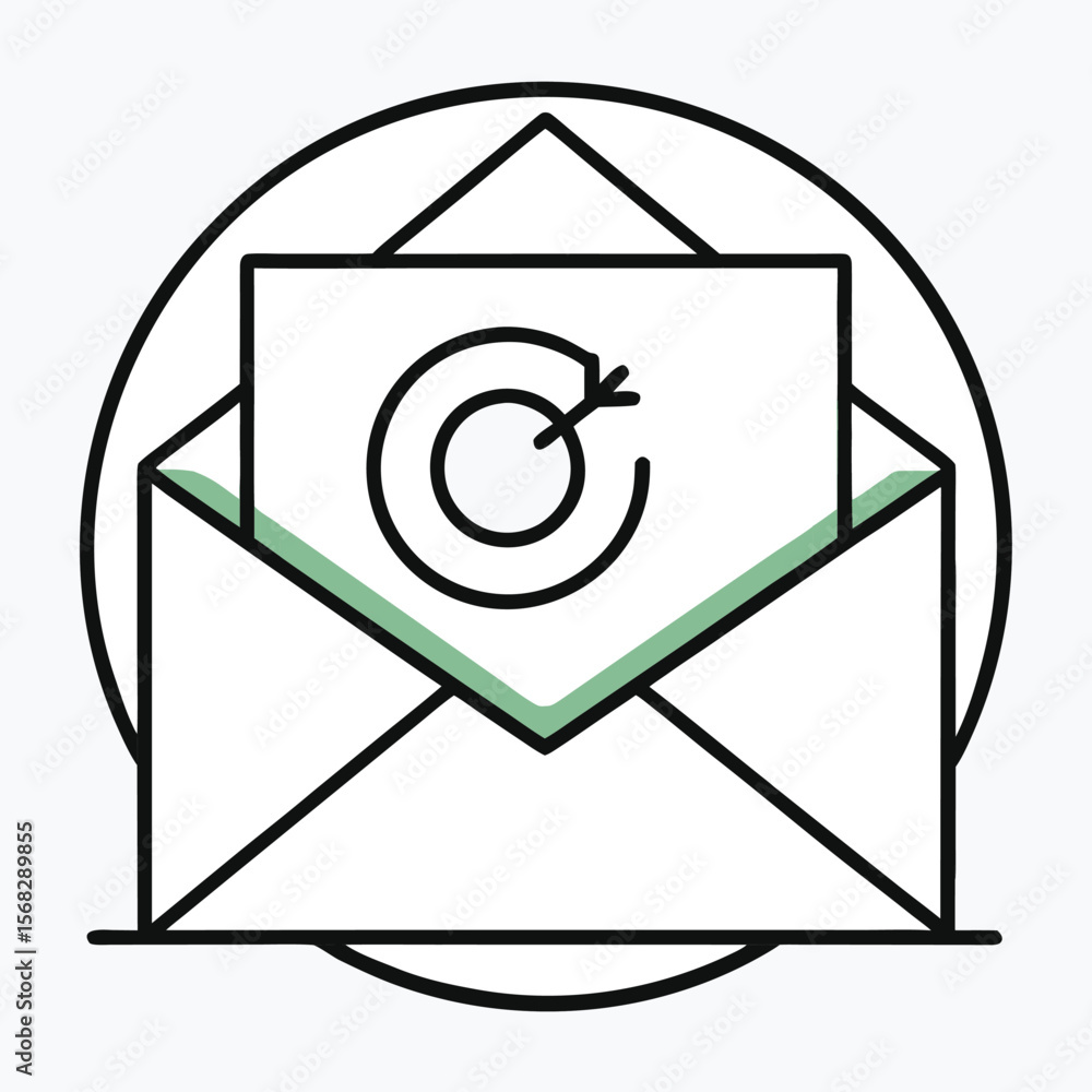 Poster targeted email marketing icon symbolizing direct communication and reaching specific audiences with 