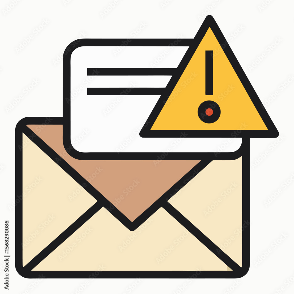 Poster email alert icon a digital warning symbol indicating urgent or important notification within an enve
