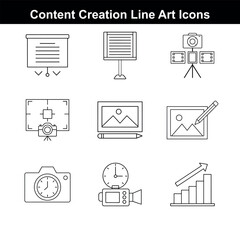 Content Creator Line Icons Minimal Designs