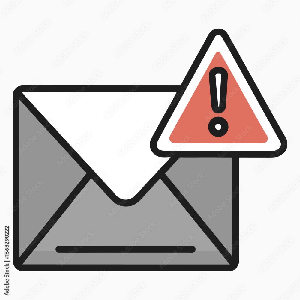 Poster email alert icon symbolizing unread messages or important notifications requiring attention and acti