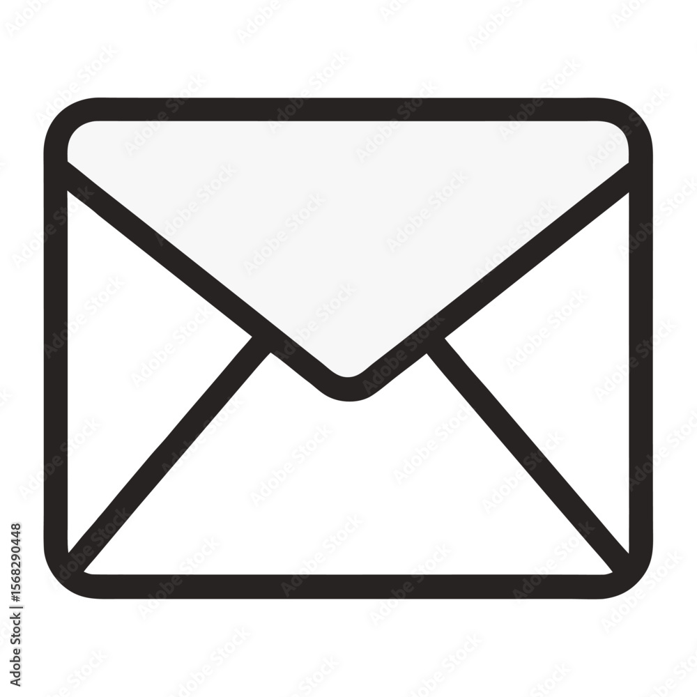 Poster simple outline icon of a closed envelope representing communication and mail delivery in a clean mod