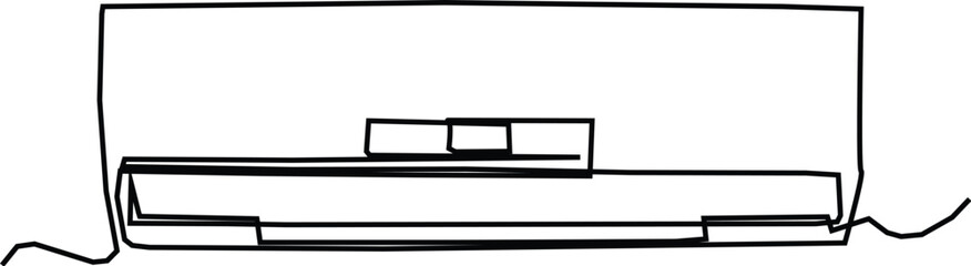 Continuous one line drawing of indoor Air Conditioner. Air conditioner single line art vector illustration. Editable vector.