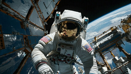 Future Spacewalk Outside Orbital Station