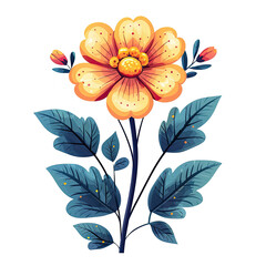 Yellow Orange Flower With Blue Foliage