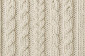 Ivory braided sweater texture with cable knit