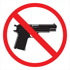 no gun sign isloated on a white background