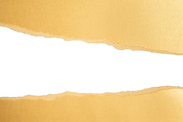 Torn golden paper with striped texture
