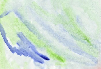 The blue-green watercolor is transparent.