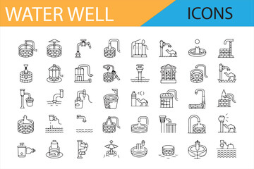 Water Well Symbols for Iconography and Infographics