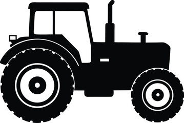 tractor outline for farmer tools and equipment branding