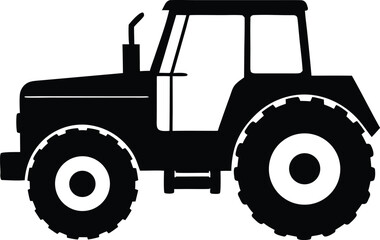farm tractor silhouette vector for agriculture and farming design