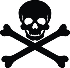 simple skull silhouette for danger sign and spooky art