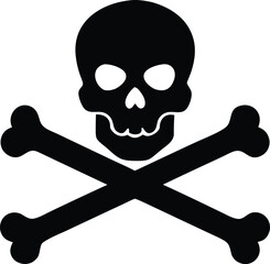 skull and crossbones silhouette vector for pirate and danger themes