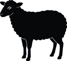 cute sheep outline for children storybook and farm designs