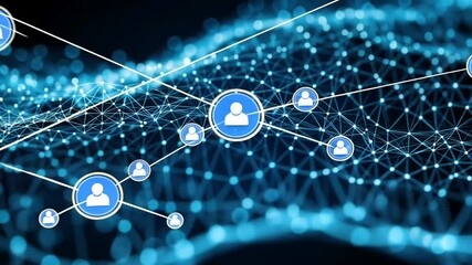 Dynamic social network connections, communication network, data network, global communication - Powered by Adobe