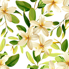Tropical pattern. Paradise plants and flowers. Hawaiian pattern. Exotic, tropics
