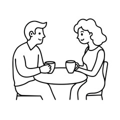 man and woman in cafe