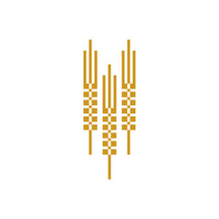 Grain logo icon sign Wheat field concept. Oat, barley, rye, wheat ears stalks silhouette Modern geometric creative design style Fashion print clothes greeting invitation card flyer banner poster cover