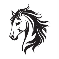 Horse head logo silhouette vector 
