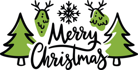 Pastel Holiday Gift Tags with Trees, Snowflakes, Reindeer & Calligraphy