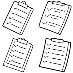 Check List Coloring Book Page - Task Organizer Line Art Illustration for Kids and Adults