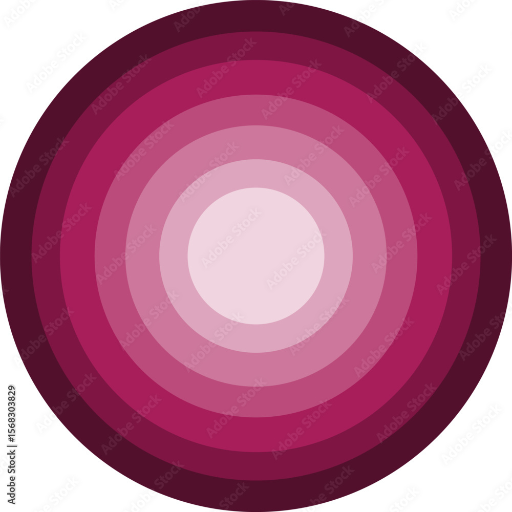 Poster abstract concentric circles in shades of pink and purple on transparent backdrop a modern design ele