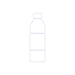 Bottle or jar icon. Plastic bottle or glass jar. Mineral water. Bottled beverage, cream, pills, powder, colon outline bottle symbol. Vector.
