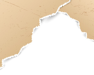 Blank vintage texture paper in torn style. vector horizontal background.