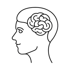 human head with brain