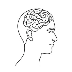 human head with brain