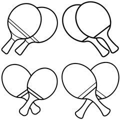 Table Tennis Bats Coloring Book Page - Sports Equipment Line Art for Kids and Adults
