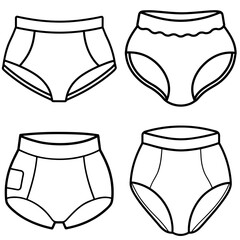 Underpants Coloring Page – Funny Kids Line Art Underwear Illustration