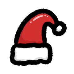 santa hat winder png cartoon handwrite cute and clipart doodle decorate  kids element