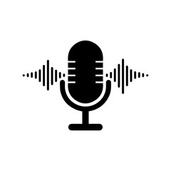 microphone icon on metal background