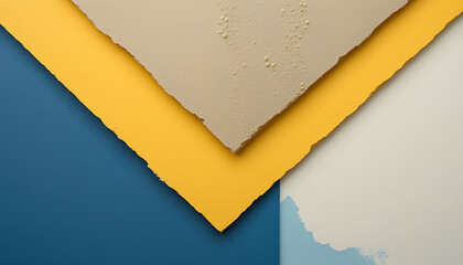 Layers of Expression: Textured paper sheets in vibrant hues of yellow, and blue create an abstract composition that ignites the imagination, offering endless possibilities for creative projects.