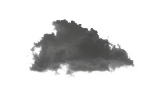Isolated Dark Cloud on transparent Background for Compositing and Design Elements