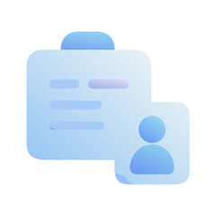 Vector art of a document icon with a user profile icon attached, isolated on transparent background
