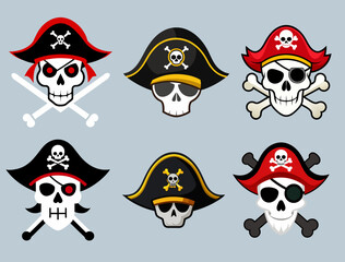 Pirate Skull Icons A Collection of Jolly Roger Skull and Crossbones Designs