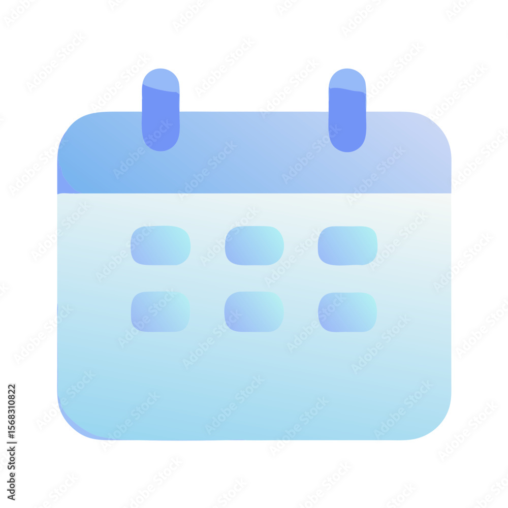 Poster vector art of a blue gradient calendar icon with a grid of cells