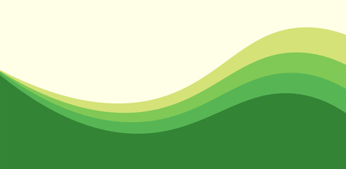 Green and white business wave banner background. Eps10