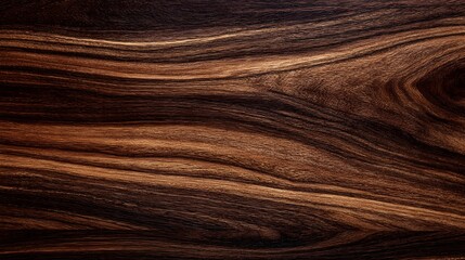 Obraz premium Close up of dark brown wood grain with swirling patterns and natural texture for background use