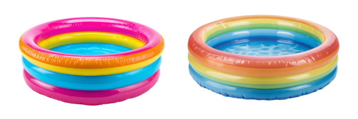 Set of an inflatable pool, isolated on a transparent background.