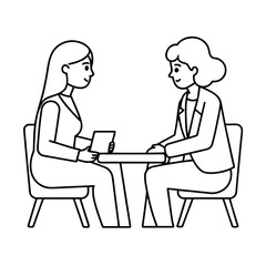 job interview vector modern simple one line