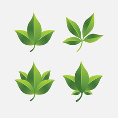 Green Leaves Vector Icons Organic Leaf Designs