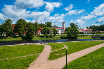 View from the fortress wall of the Pskov Kremlin, Russia