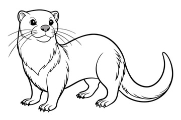 coloring page line art the otter black vector