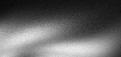 Black white grainy gradient background with subtle noise and blur abstract texture for banner...