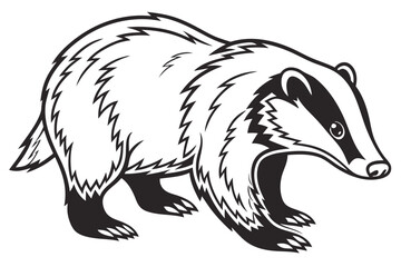 coloring page line art the badger black vector