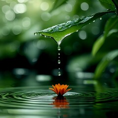water drop on leaf
