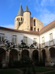 Fototapeta premium The garden of the Basilica in Paray Le Monial, France